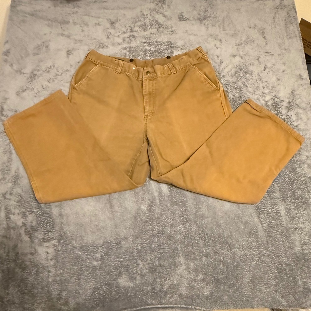 Orvis Mens Tan Canvas Pants‎ Work Utility Casual Outdoor Trousers 42x26